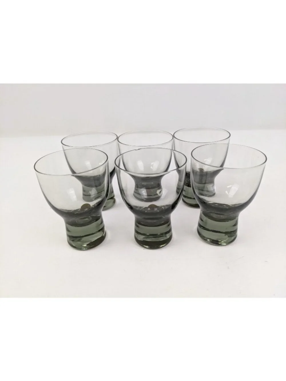 Vintage Kastrup Holmegaard Smoke Gray Canada Cocktail x 6 - 4 oz Glasses w/ Box